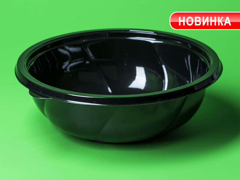 Контейнер 1000мл, круглый, черный, ПЭТ