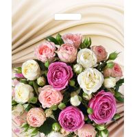 Пакет 380х450 мм, 60 мкм с проруб. ручками, диз. "Желанный букет", ПВД, 50 шт/упак "Тикопластик" 500 шт/кор РОССИЯ н00206995