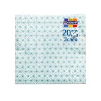 Салфетки 330х330 мм 3-сл., диз. "Звезды Тиффани", бирюз., бум., 20 шт/упак "МИСТЕРИЯ" 12 упак/кор РОССИЯ 37861
