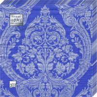 Салфетки 400х400 мм 3-сл., диз. "Royal.Серебро на синем", сине-сереб., бум., 20 шт/упак "Bouquet" 12 упак/кор РОССИЯ 37253