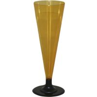 Фужер для шампанского 180 мл, цвет в ассорт., черн. ножка, ПС, 6 шт/упак "МИСТЕРИЯ" 216 шт/кор РОССИЯ -