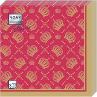 Салфетки 330х330 мм 3-сл., диз. "Корона империи.Красная", красно-золот., бум., 20 шт/упак "Bouquet" 12 упак/кор РОССИЯ 42322