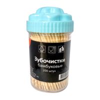 Зубочистки 65 мм в стакане, бамбук, 200 шт/упак 360 упак/кор КИТАЙ