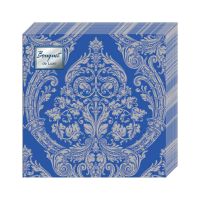 Салфетки 240х240 мм 3-сл., диз. "Royal.Серебро на синем", сине-сереб., бум., 25 шт/упак "Bouquet" 15 упак/кор РОССИЯ 37243