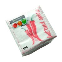 Салфетки 240х240 мм 1-сл., диз. "Перчики", разноцв., бум., 100 шт/упак "Bouquet" 16 упак/кор РОССИЯ 57381