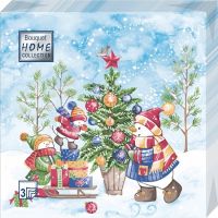 Салфетки 330х330 мм 3-сл., диз. "Украшение новогодней ели", разноцв., бум., 20 шт/упак "Bouquet" 12 упак/кор РОССИЯ 57438