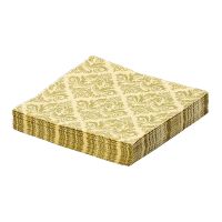 Салфетки 330х330 мм 3-сл., диз. "Золотой орнамент", зол., бум., 20 шт/упак "Bouquet" 12 упак/кор РОССИЯ 42267
