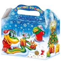 Коробка для кондит. изделий 175х70х140 мм, диз. "Улыбка", без окна, неразъем.крышка, разноцв, карт., 300 шт/кор 300 шт/упак РОССИЯ