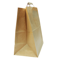 Пакет [220+120]х250 мм с плоск. ручками, крафт, бум., 250 шт/кор 250 шт/упак РОССИЯ PR-01-70-221225