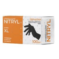 Перчатки нитриловые, р-р ХL, неопудрен., черн., 50 пар/упак 10 упак/кор КИТАЙ N005BK