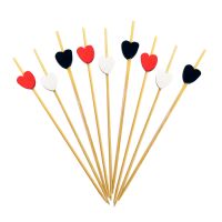 Пика 120 мм, диз. "Сердце", цвет в ассорт., бамбук, 100 шт/упак "GREEN MYSTERY" 40 упак/кор КИТАЙ