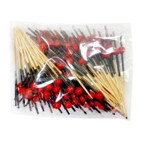 Пика 75 мм, диз. "Клюква", красн., бамбук, 100 шт/упак 100 упак/кор КИТАЙ