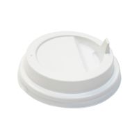 Крышка для стаканов, для холодного и горячего, d 80 мм, белая, с клапаном, полистирол
