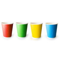 Бумажный стакан 250 мл двухслойный, с рисунком "Соты"