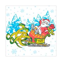 Салфетки 240х240 мм 1-сл., диз. "Новый Год к нам мчится", разноцв., бум., 40 шт/упак "Desna Design" 32 упак/кор РОССИЯ 57832