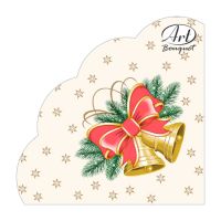 Салфетки d320 мм 3-сл., диз. "Новогодние колокольчики", разноцв., бум., 12 шт/упак "Bouquet" 15 упак/кор РОССИЯ 57830