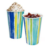 Стакан для холодного, объем 0.5 л, с рисунком ПОЛОСКИ, картон