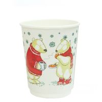 Стакан бумажный 300 мл 2 сл., d90 мм, диз. "Белые мишки", карт., 20 шт/упак 400 шт/кор РОССИЯ 320038