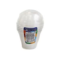 Стакан-шейкер одноразовый 200 мл, прозр., ПЭТ, 5 шт/упак "МИСТЕРИЯ" 120 шт/кор РОССИЯ