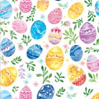 Салфетки 330х330 мм 3-сл., диз. "Акварельные яйца", разноцв., бум., 20 шт/упак "Bouquet" 12 упак/кор РОССИЯ 25275