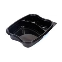 Контейнер 1000[700+300] мл 2-секц., 237х178х50 мм, без крышки, черн., ПП, 360 шт/кор "Протэк" 360 шт/упак РОССИЯ ПР-ЛГ-1000 С2