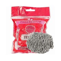 Губка металлическая для посуды d65 мм, 30 гр., нерж., 1 шт/упак "Textop"Spiral 120 упак/кор КИТАЙ Т381