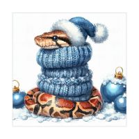 Салфетки 240х240 мм 3-сл., диз. "Новогодний питон", разноцв., бум., 25 шт/упак "Bouquet" 15 упак/кор РОССИЯ 25092