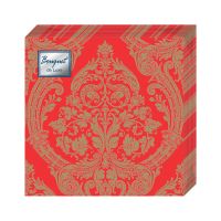 Салфетки 240х240 мм 3-сл., диз. "Royal.Золото на красном", красно-золот., бум., 25 шт/упак "Bouquet" 15 упак/кор РОССИЯ 37239