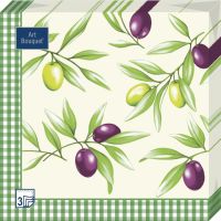 Салфетки 330х330 мм 3-сл., диз. "Оливки", разноцв., бум., 20 шт/упак "Bouquet" 12 упак/кор РОССИЯ 57279