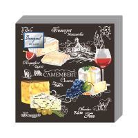 Салфетки 240х240 мм 3-сл., диз. "Застолье", разноцв., бум., 25 шт/упак "Bouquet" 15 упак/кор РОССИЯ 37259