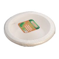 Тарелка одноразовая глубокая 350 мл, d130 мм, бел., сах. тростник, 6 шт/упак "GREEN MYSTERY" 120 шт/кор КИТАЙ TM-L101