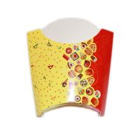 Картонная коробка для картофеля фри, с печатью 34х75х102 мм, Рог изобилия