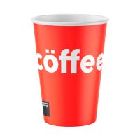 Стакан бумажный 250 мл 1 сл., d80 мм, диз. "Boom Cup", красн., карт., 50 шт/упак 1 800 шт/кор РОССИЯ 250-1-onecolor-Coffeecub-Red