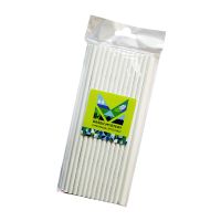 Трубочки для коктейлей 195 мм, d6 мм, диз. "White", бел., бум. прямые, 40 шт/упак "GREEN MYSTERY" 50 упак/кор КИТАЙ