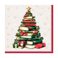Салфетки 330х330 мм 3-сл., диз. "Рождественская ель с подарками", разноцв., бум., 20 шт/упак "Bouquet" 12 упак/кор РОССИЯ 25111