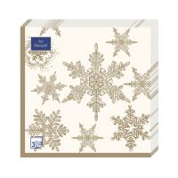 Салфетки 330х330 мм 3-сл., диз. "Снегопад. золото", разноцв., бум., 20 шт/упак "Bouquet" 12 упак/кор РОССИЯ 37879