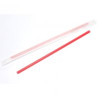 Трубочки для коктейлей 240 мм, d8 мм, красн., пласт. прямые в инд. упаковке, 250 шт/упак 54 упак/кор РОССИЯ
