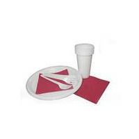 Набор одноразовой посуды для пикника [6 стак. 200 мл, ПП+6 тар. d205 мм, ПС+6 вил.+6 салф.] 15 упак/кор РОССИЯ