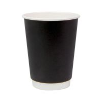 Стакан бумажный 250 мл 2 сл., d80 мм, черн., карт., 24 шт/упак "SaaMi" 600 шт/кор РОССИЯ 59849/111227