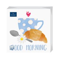Салфетки 330х330 мм 3-сл., диз. "Good morning", разноцв., бум., 20 шт/упак "Bouquet" 12 упак/кор РОССИЯ 57295