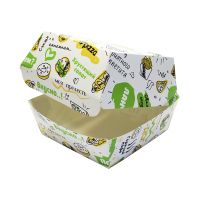 Коробка для бургера, из картона, 120х120х100 мм, с печатью, "FOODкорт"