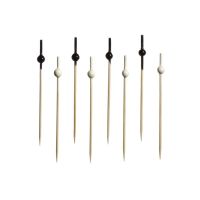 Пика 100 мм, диз. "Шарики", черно-бел., бамбук, 100 шт/упак 40 упак/кор КИТАЙ