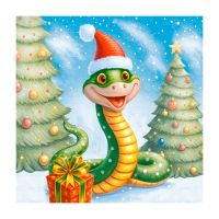 Салфетки 330х330 мм 3-сл., диз. "Добрая змея", разноцв., бум., 20 шт/упак "Bouquet" 12 упак/кор РОССИЯ 25103