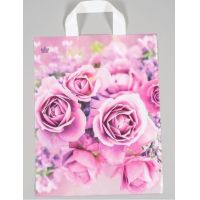 Пакет 280х350 мм, 55 мкм с петлев. ручками, диз. "Нежные розы", ПВД, 50 шт/упак "Тикопластик" 700 шт/кор РОССИЯ н00128913