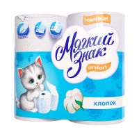 Бумага туалетная "Мягкий знак Comfort" 2 слоя, 4 рулона, (буквы)