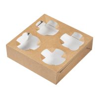 Держатель для четырех стаканов, крафт, 300 штук в упаковке