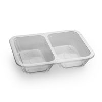 Контейнер под запайку 550[275+275] мл, 2-секц. 187х137х36 мм, прозр., ПП, 50 шт/упак "ПолиЭр" 400 шт/кор РОССИЯ К-187x137x36-2/50 ПРУ пр