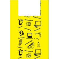 Пакет "Майка" [430+200]х640 мм 16 мкм, диз. "Электроника", желт., ПНД, 100 шт/упак 10 упак/кор РОССИЯ