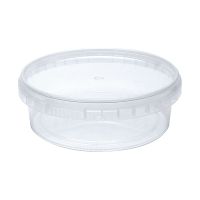 Контейнер под пресервы и мёд, 285мл, круглая, d 122мм, h 38мм, "шайба", прозрачная, контрольный замок, ПП