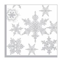 Салфетки 330х330 мм 3-сл., диз. "Снегопад. серебро", разноцв., бум., 20 шт/упак "Bouquet" 12 упак/кор РОССИЯ 37878